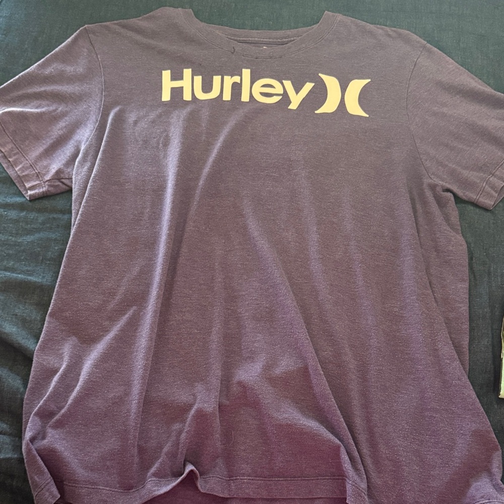 Hurley Dark Purple Tee with Gold Logo